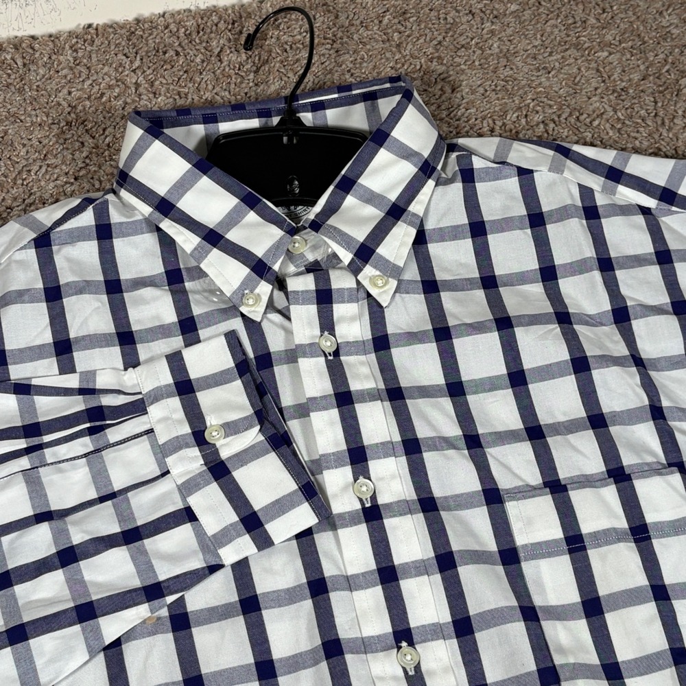 Vintage Brooks Brothers Mens Check Sport Shirt 1132 Long Sleeve L Made in USA